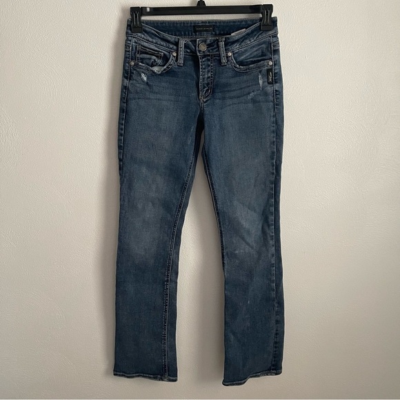 Silver Jeans women’s blue size 28 Suki Mid Slim Boot flap pockets - Picture 1 of 11